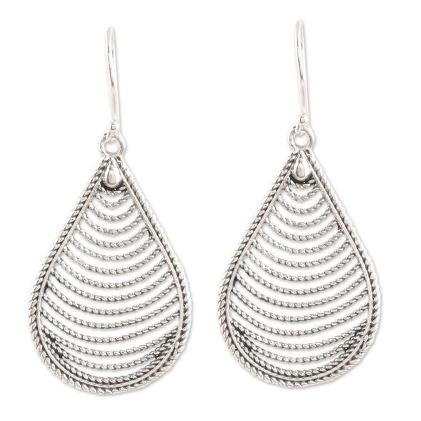Alternate image for Teardrop-Shaped Sterling Silver Earrings Yamuna Tears