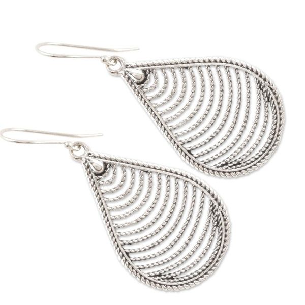 Alternate image for Teardrop-Shaped Sterling Silver Earrings Yamuna Tears