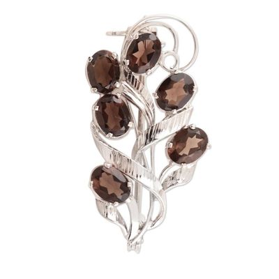 Alternate image for Dazzling Smoky Quartz Brooch Pin from India Harvest Decadence