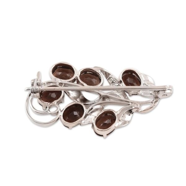 Alternate image for Dazzling Smoky Quartz Brooch Pin from India Harvest Decadence