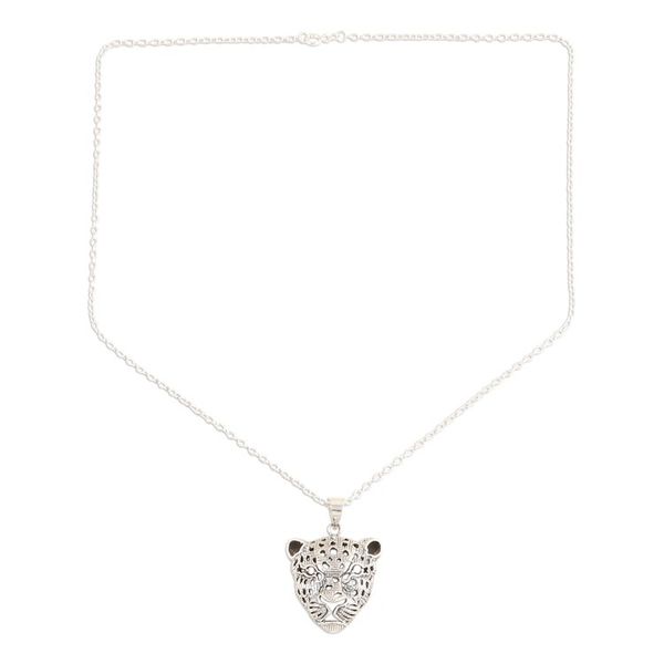 Alternate image for Jaguar Pendant Necklace in Sterling Silver Jaguar Gaze