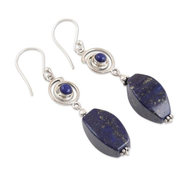 Alternate image for Lapis Lazuli and Sterling Silver Dangle Earrings from India Out to Lunch
