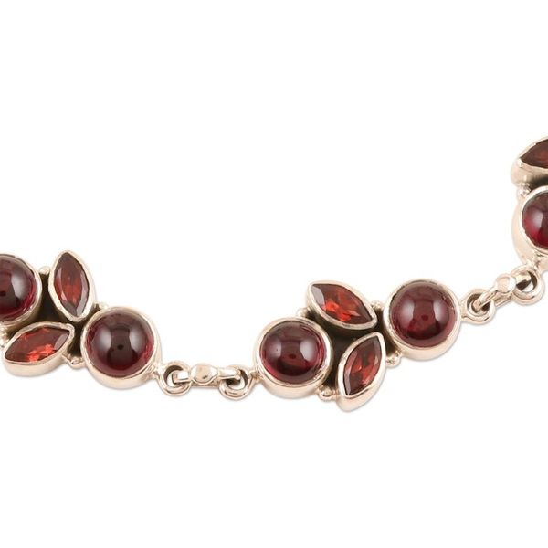 Alternate image for Natural Garnet Sterling Silver Link Bracelet Cherries in the Snow