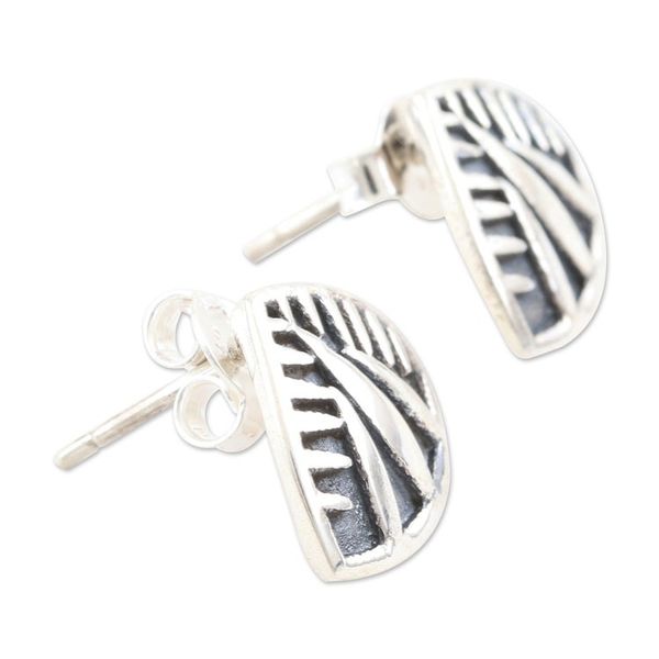 Alternate image for Handmade Sterling Silver Triangle Drop Earrings Pyramid Song