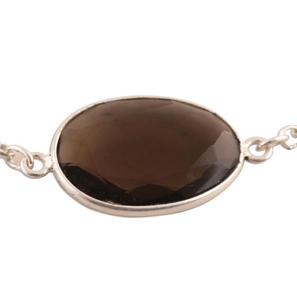 Alternate image for 42.5-Carat Smoky Quartz Station Bracelet from India Glistening Eggs