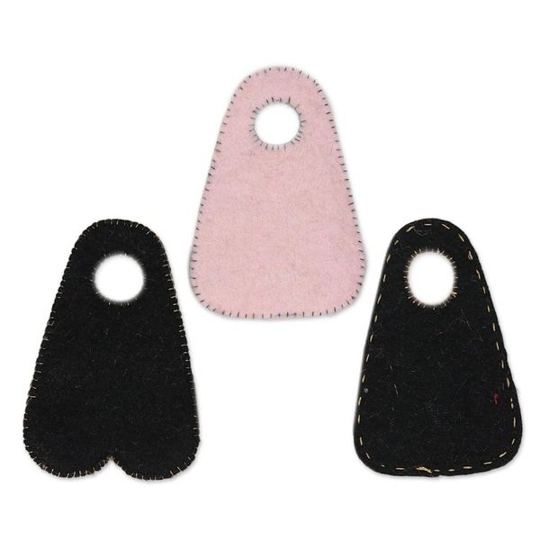 Alternate image for Handmade Wool Felt Halloween Door Hangers Set of 3 Halloween Greetings