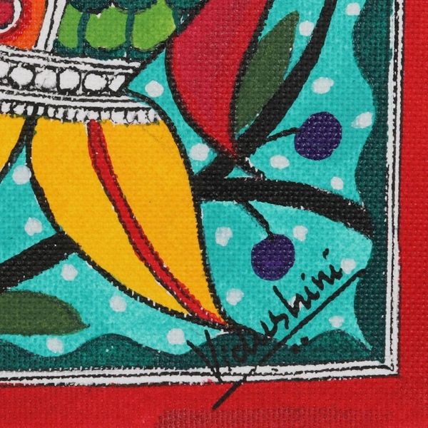 Alternate image for Madhubani Style Fish Painting Fish Family