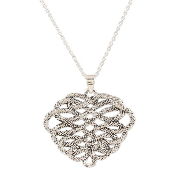 Alternate image for Artisan Crafted Sterling Silver Snake Pendant Necklace Mortal Coil