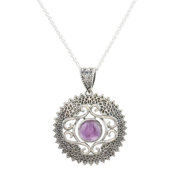 Alternate image for Amethyst Pendant Sterling Silver Necklace Force of Nature