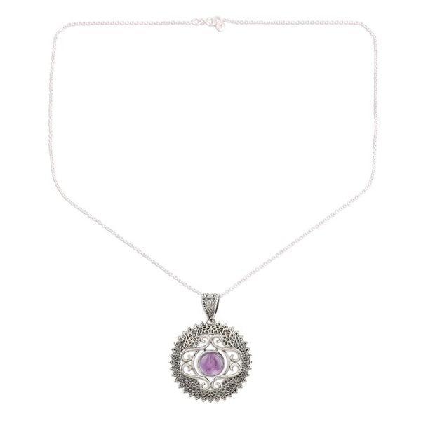 Alternate image for Amethyst Pendant Sterling Silver Necklace Force of Nature