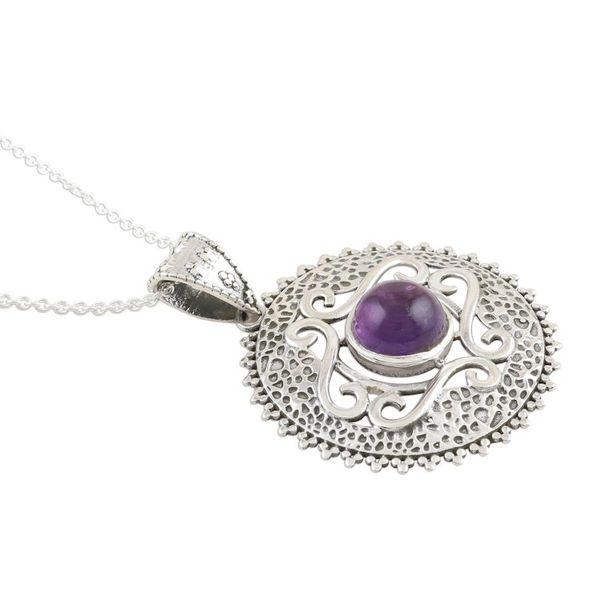 Alternate image for Amethyst Pendant Sterling Silver Necklace Force of Nature