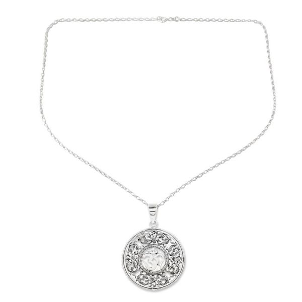 Alternate image for Hand Made Sterling Silver Om Dangle Earrings from India A Reminder