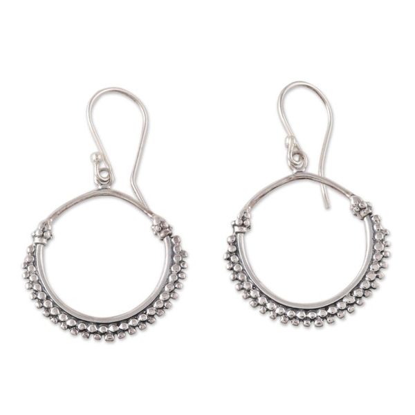 Alternate image for Dotted Sterling Silver Dangle Earrings from India Dotted Loops
