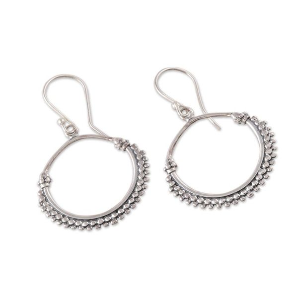 Alternate image for Dotted Sterling Silver Dangle Earrings from India Dotted Loops
