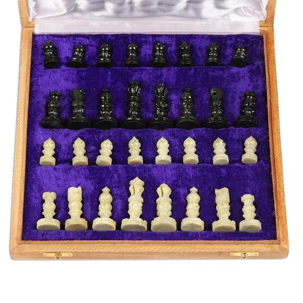 Alternate image for Soapstone Self-Storing Chess Set from India Royal Charm