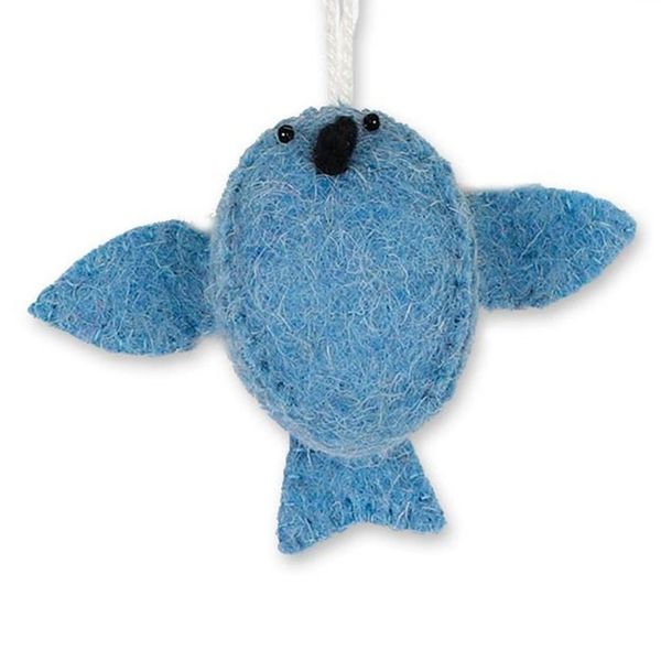 Alternate image for Set of 6 Wool Felt Songbird Ornaments Six Birds A-Singing