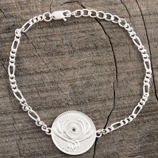 Alternate image for Indian Sterling Silver and Blue Topaz Unity Bracelet Uniting People