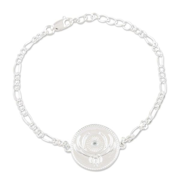 Alternate image for Indian Sterling Silver and Blue Topaz Unity Bracelet Uniting People