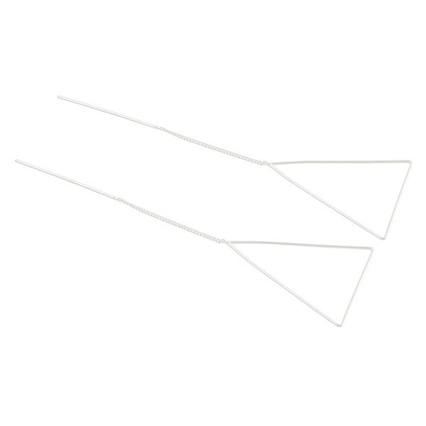 Alternate image for Threader Earrings Hand Crafted in Sterling Silver Singular Triangle