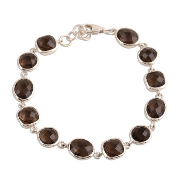 Alternate image for 31.5-Carat Smoky Quartz Link Bracelet from India Dazzling Princess