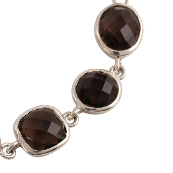 Alternate image for 31.5-Carat Smoky Quartz Link Bracelet from India Dazzling Princess