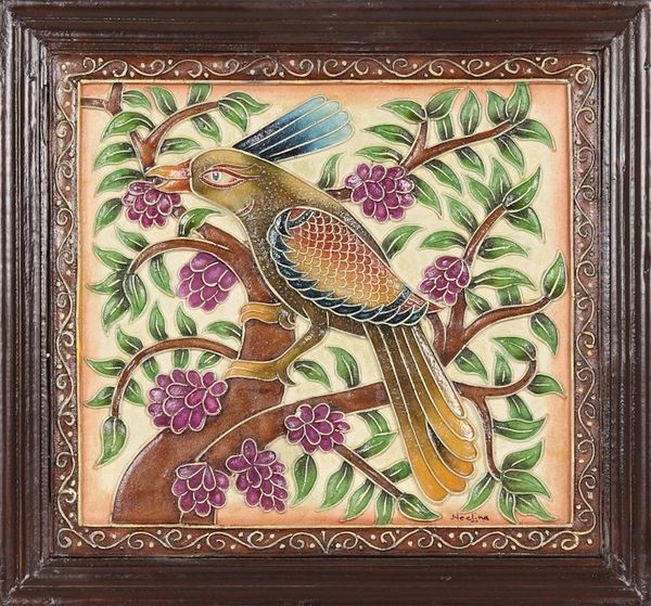 Alternate image for Framed Hand Crafted Bird Art from India Exotic Bird