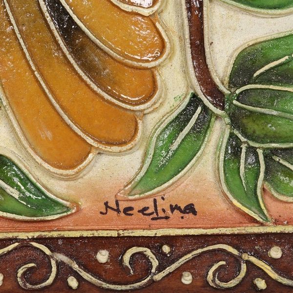 Alternate image for Framed Hand Crafted Bird Art from India Exotic Bird