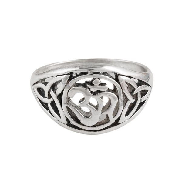 Alternate image for Sterling Silver Om Pattern Band Ring from India Spiritual Fusion
