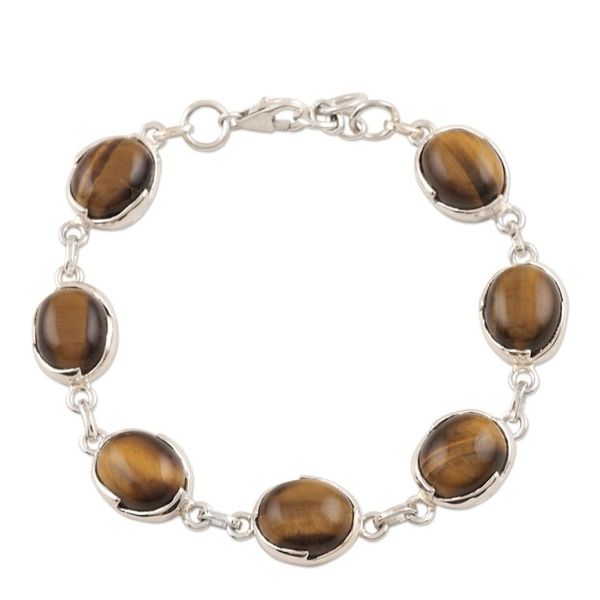 Alternate image for Artisan Crafted Tigers Eye Link Bracelet Saputara Saga