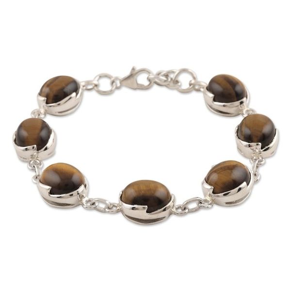 Alternate image for Artisan Crafted Tigers Eye Link Bracelet Saputara Saga