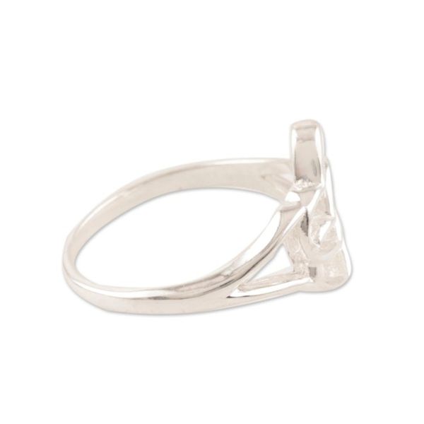 Alternate image for Romance-Themed Sterling Silver Heart Band Ring from India Hearts United