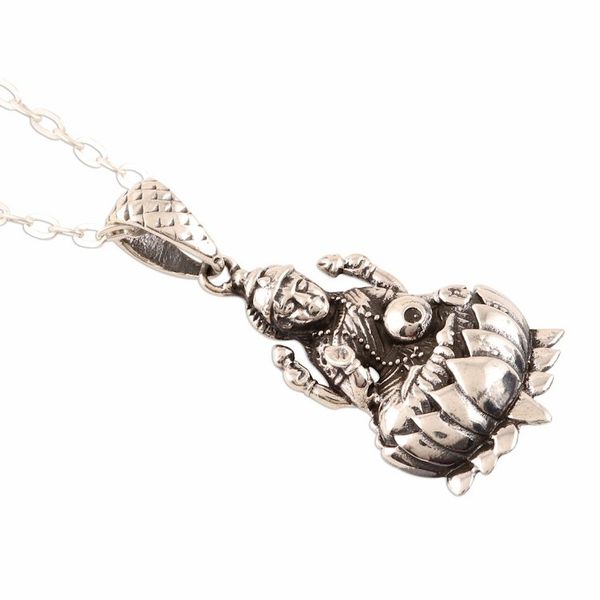 Alternate image for Hindu Sterling Silver Pendant Necklace from India Glorious Lakshmi