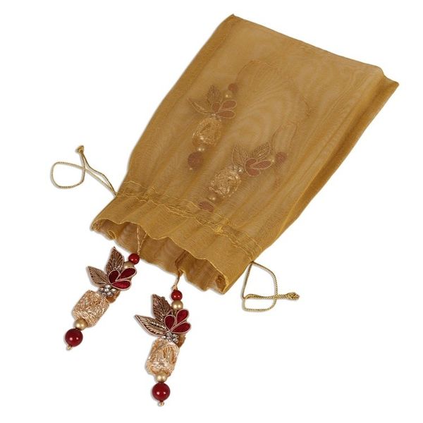 Alternate image for Red and Gold-Tone Beaded Ornaments from India Set of 4 Gorgeous Quartet
