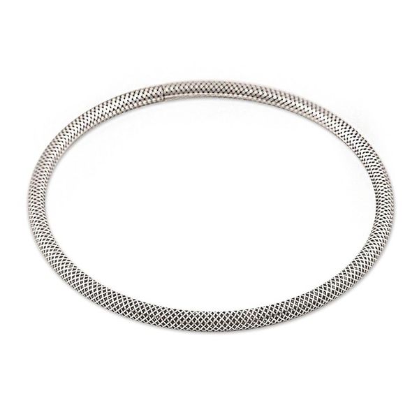 Alternate image for Fine Grid Mesh Motif Sterling Silver Bangle Bracelet Grid