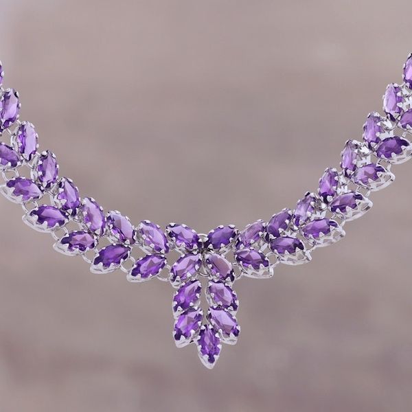 Alternate image for Amazing 25 Carat Amethyst Pendant Necklace from India Treasured Jewels