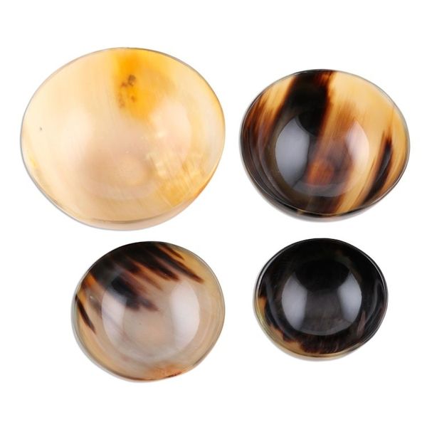 Alternate image for Set of 4 Small Handcrafted Buffalo Horn Bowls Handsome Quartet