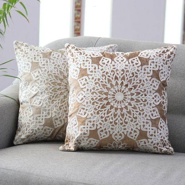 Alternate image for Hand Embroidered Polyester Velvet Cushion Covers Pair Floral Greetings
