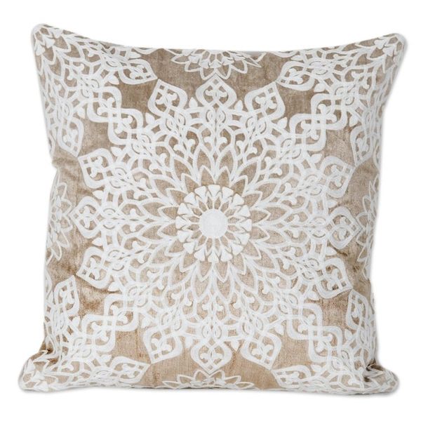 Alternate image for Hand Embroidered Polyester Velvet Cushion Covers Pair Floral Greetings