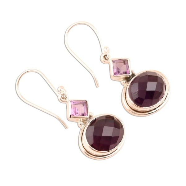 Alternate image for Luxe Amethyst Dangle Earrings from India Purple Luxe