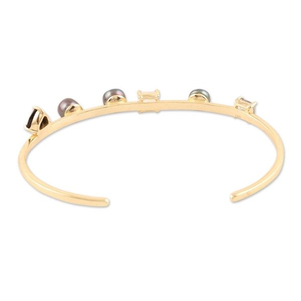 Alternate image for Gold Plated Multi-Gemstone Cuff Bracelet from India Style and Grace