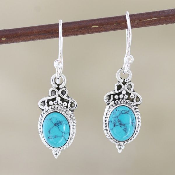 Alternate image for Hand Crafted Sterling Silver Dangle Earrings from India Classic Duo