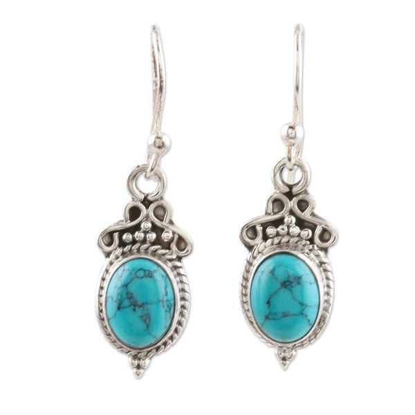 Alternate image for Hand Crafted Sterling Silver Dangle Earrings from India Classic Duo
