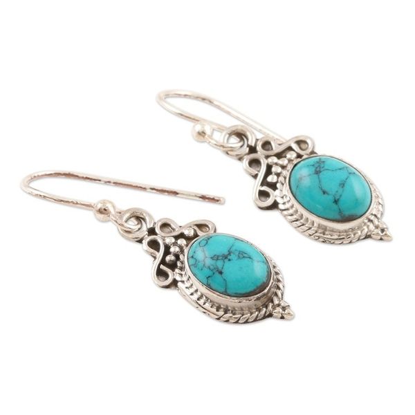 Alternate image for Hand Crafted Sterling Silver Dangle Earrings from India Classic Duo