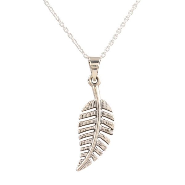 Alternate image for Hand Crafted Sterling Leaf Pendant Necklace Begampur Leaf