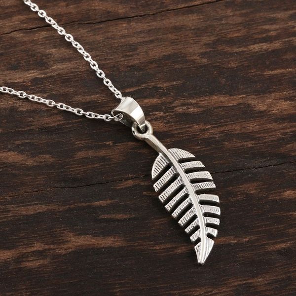 Alternate image for Hand Crafted Sterling Leaf Pendant Necklace Begampur Leaf