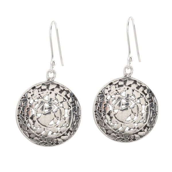 Alternate image for Artisan Crafted Sterling Silver Earrings from India Ancient Relic