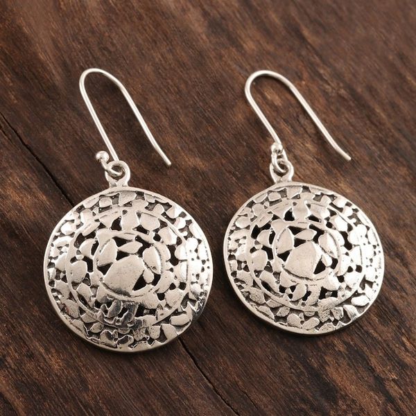 Alternate image for Artisan Crafted Sterling Silver Earrings from India Ancient Relic