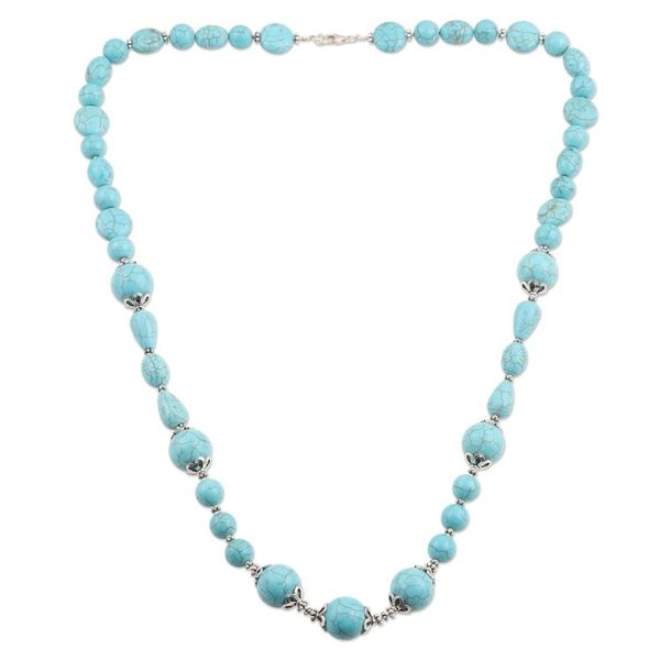 Alternate image for Hand Crafted Calcite Beaded Necklace from India Sky Chill