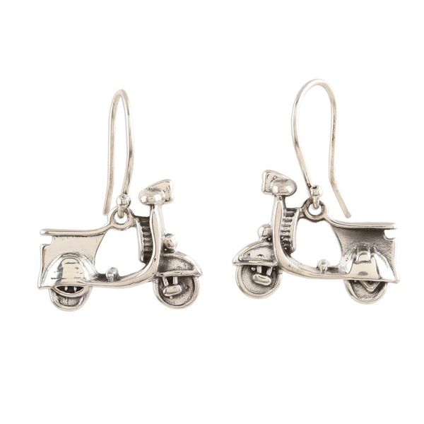 Alternate image for Sterling Silver Scooter Dangle Earrings Lets Ride