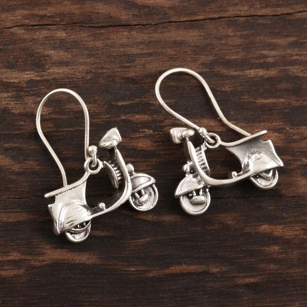 Alternate image for Sterling Silver Scooter Dangle Earrings Lets Ride